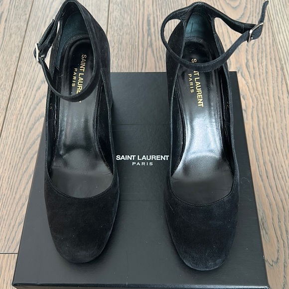 Saint Laurent Paris Mary Janes Black Suede size 39 - Picture 1 of 3